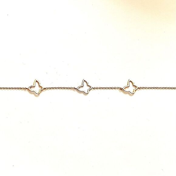 14k real gold butterfly bracelet dainty trendy | Gift for Girlfriend | Trendy | - Picture 8 of 11